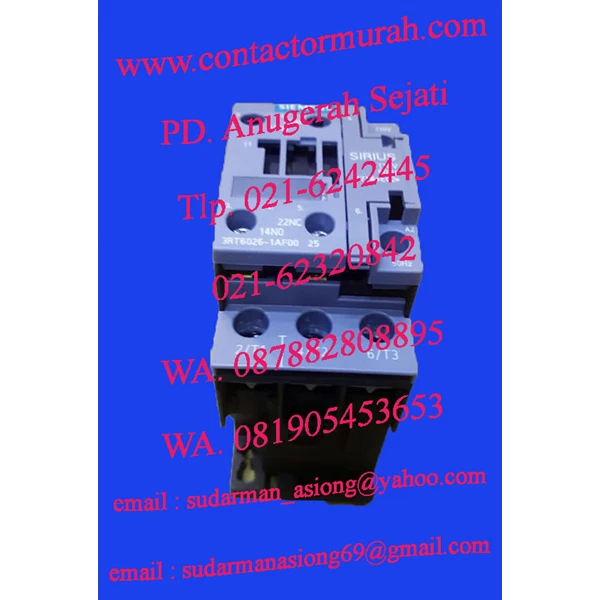 contactor magnetic siemens 3RT6026 25A