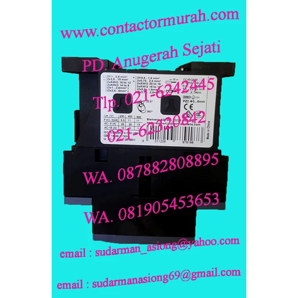 contactor magnetic 3RT6026 siemens 25A