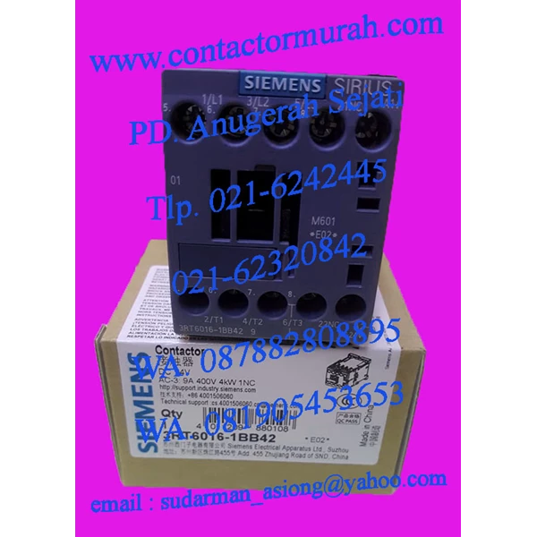 siemens 24VDC 9A contactor 3RT6016