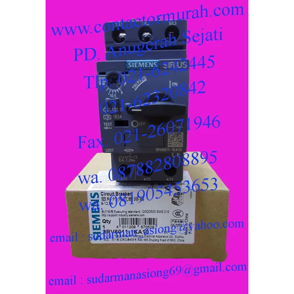circuit breaker siemens 3RV6011 12.5A